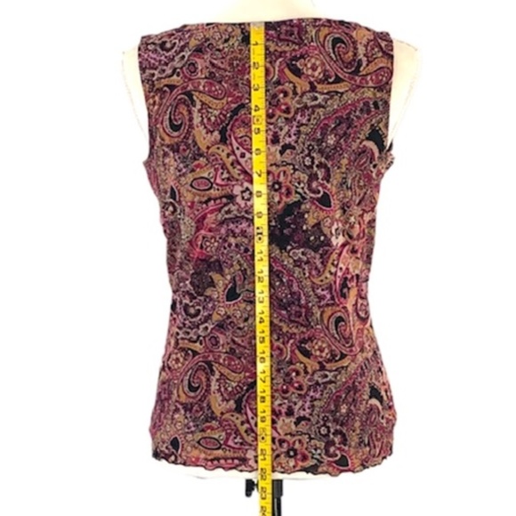 Liz Claiborne Vintage Women’s Slipover V-Neck Patterned Lined Tank Top Size L - Picture 5 of 13
